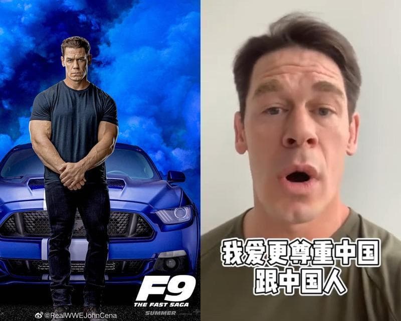 John Cena 為玩命關頭9向中國道歉 推特掀「＃台灣是一個國家」熱潮！