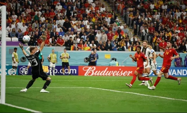 世界杯》莫拉塔進球 穆夏拉助攻 西班牙1-1平德國